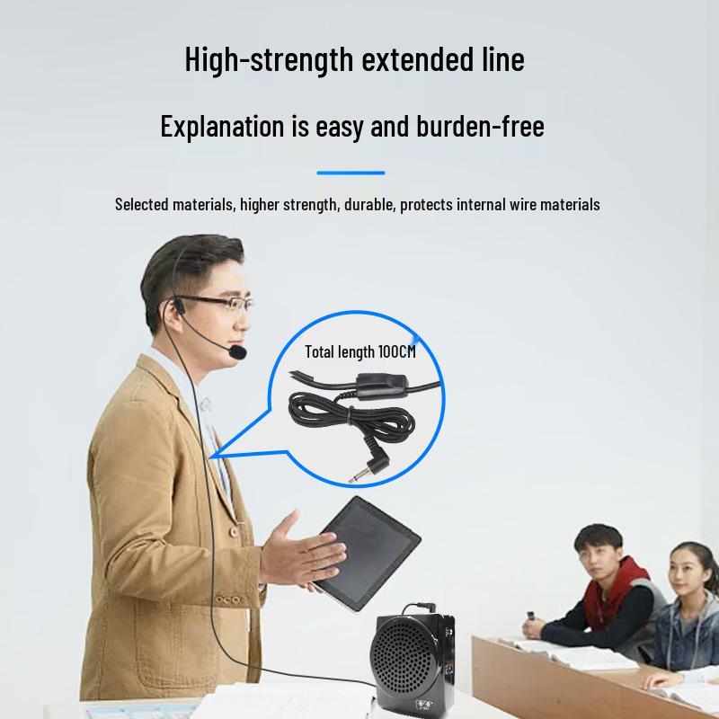 Compact Teacher Megaphone with Headset Mic and Cable for Tour Guides