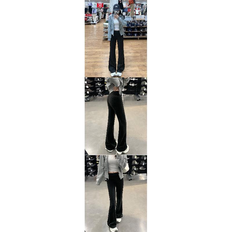 Gray flared pants for women, 2026 spring new style, high-waisted, slimming, fitted yoga pants, slightly flared, drapey, soft sports pants