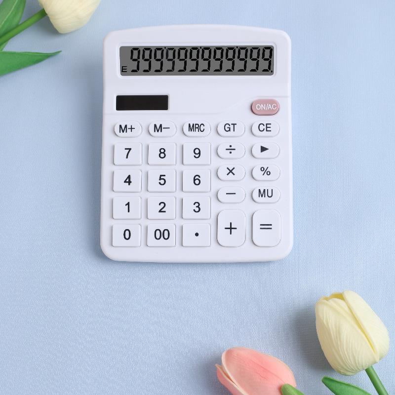 Calculator Desktop Calculator Standard Function with 12-Digit Large LCD Display Solar & Battery Dual Power for Home Basic