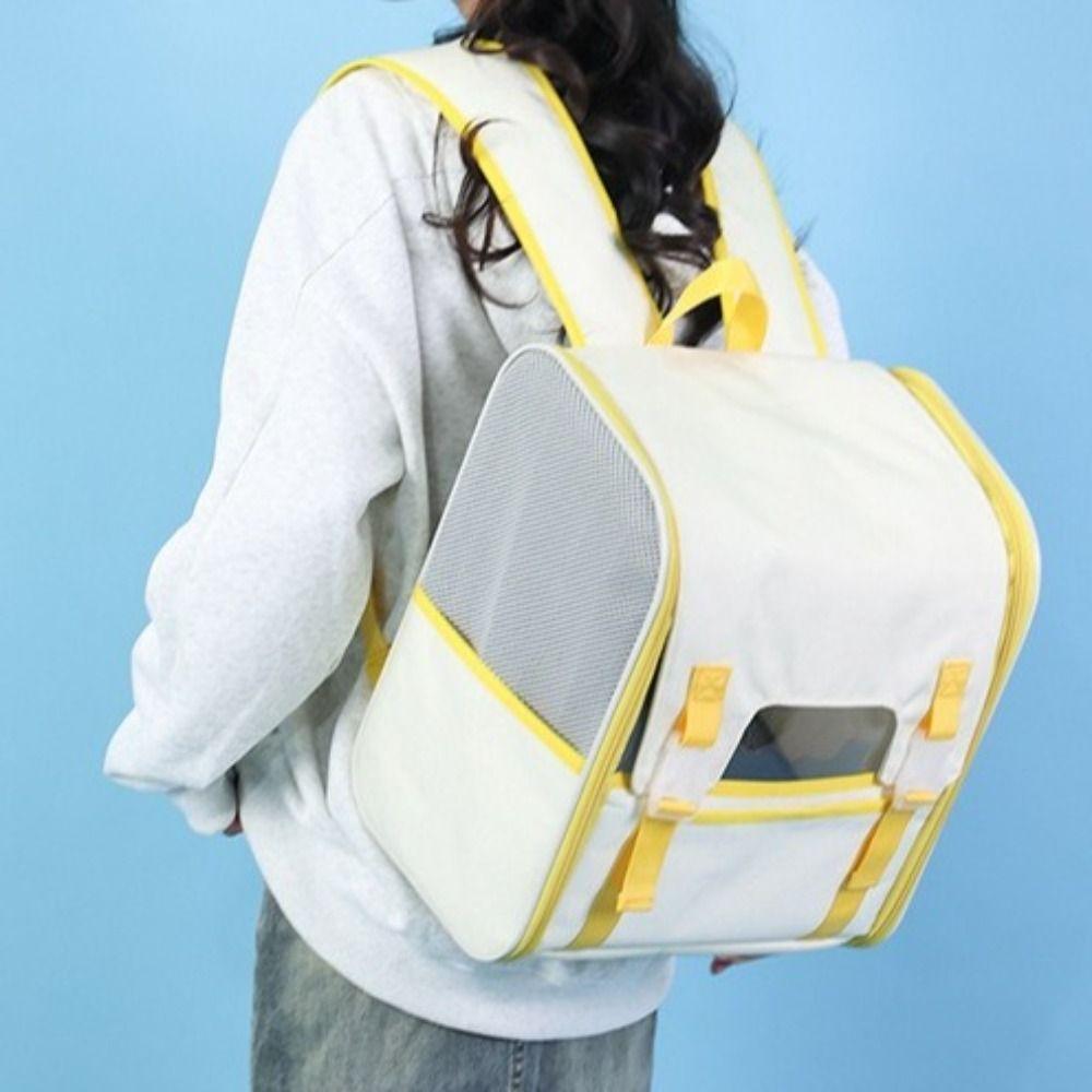 Large Capacity Pet Carrier Backpack Breathable Cat Shoulder Bag Portable Pet Bag Outing