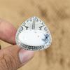 Natural Dendrite Opal Cresent Moon Multi Stone Statement Ring Jewelry 925 Silver