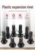 Nylon R-Type Snap-In Rivets & PC Fixing Buckles, Black & White, PA66 Plastic, R3.5