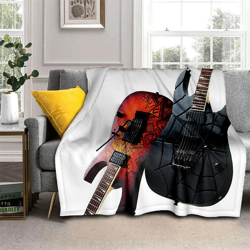 Electric Guitar 3D Classical Guitar Blanket,Soft Throw Blanket for Home Bedroom Bed Sofa Picnic Travel Office Cover Blanket Kids