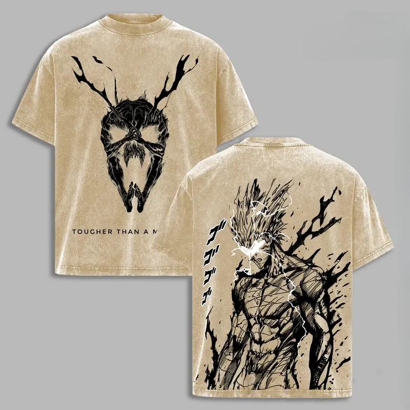 

Japanese One-Punch Man Anime Garou Cool Graphic T-shirt Washed Oversized T Shirt Men Women Clothing Cotton Short Sleeve Tees XXL