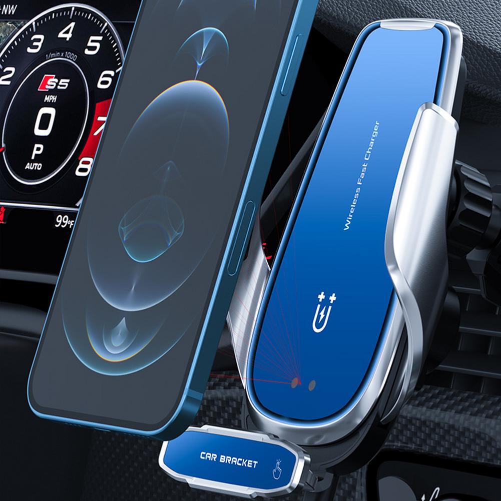 15W Wireless Car Charger Holder Smart Sensor Wireless Car Charger Mount Auto Clamping Alignment Cell Phone Holder For Dashboar