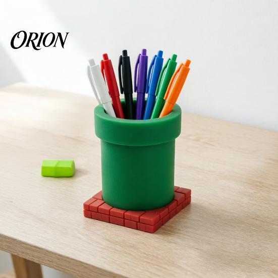 3D Printed Planter Pot Pipe Pen Holder, Desk Pencil Cup Storage Container, Holder Ornament Multifunctional Succulents Pot, Desktop Decoration for Home
