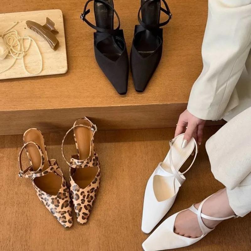 Thin Heel Wedding Shoes for Bride Women's Pointed Toe Bridal Shoes Cross Strap Wedding Heels Satin Prom Party Dress Pumps