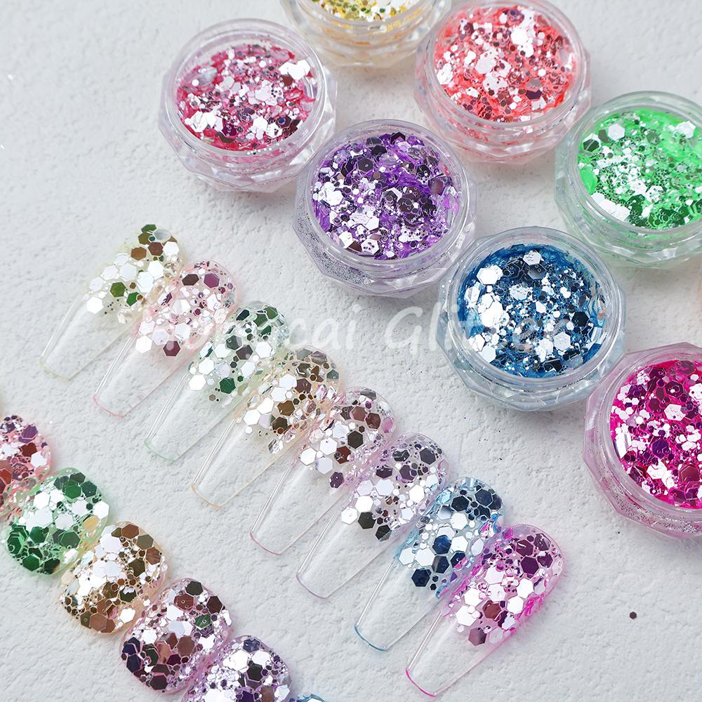 Crystal rainbow Multi-color Chunky Glitter Bulk Mix Nail Art Tumbler Crafts Glitters Christmas Decorations