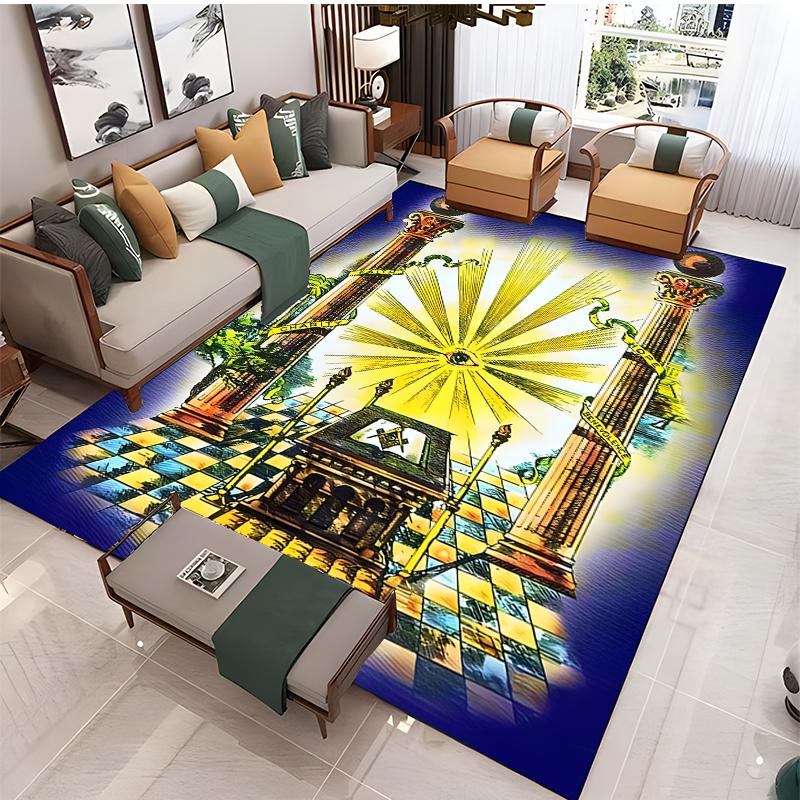 Masonic-Illuminati Carpet for Living Room Bedroom Rug Kitchen Kids Unslip Floor Mat Birthday gift photography props Alfombra Rug