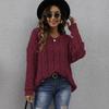 TIFICY Women's Fashion Casual Fall Winter Solid Color Print Long Sleeve Hooded Sweaters