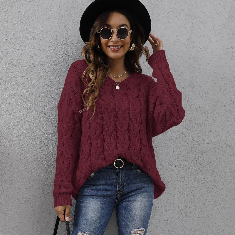 TIFICY Women's Fashion Casual Fall Winter Solid Color Print Long Sleeve Hooded Sweaters