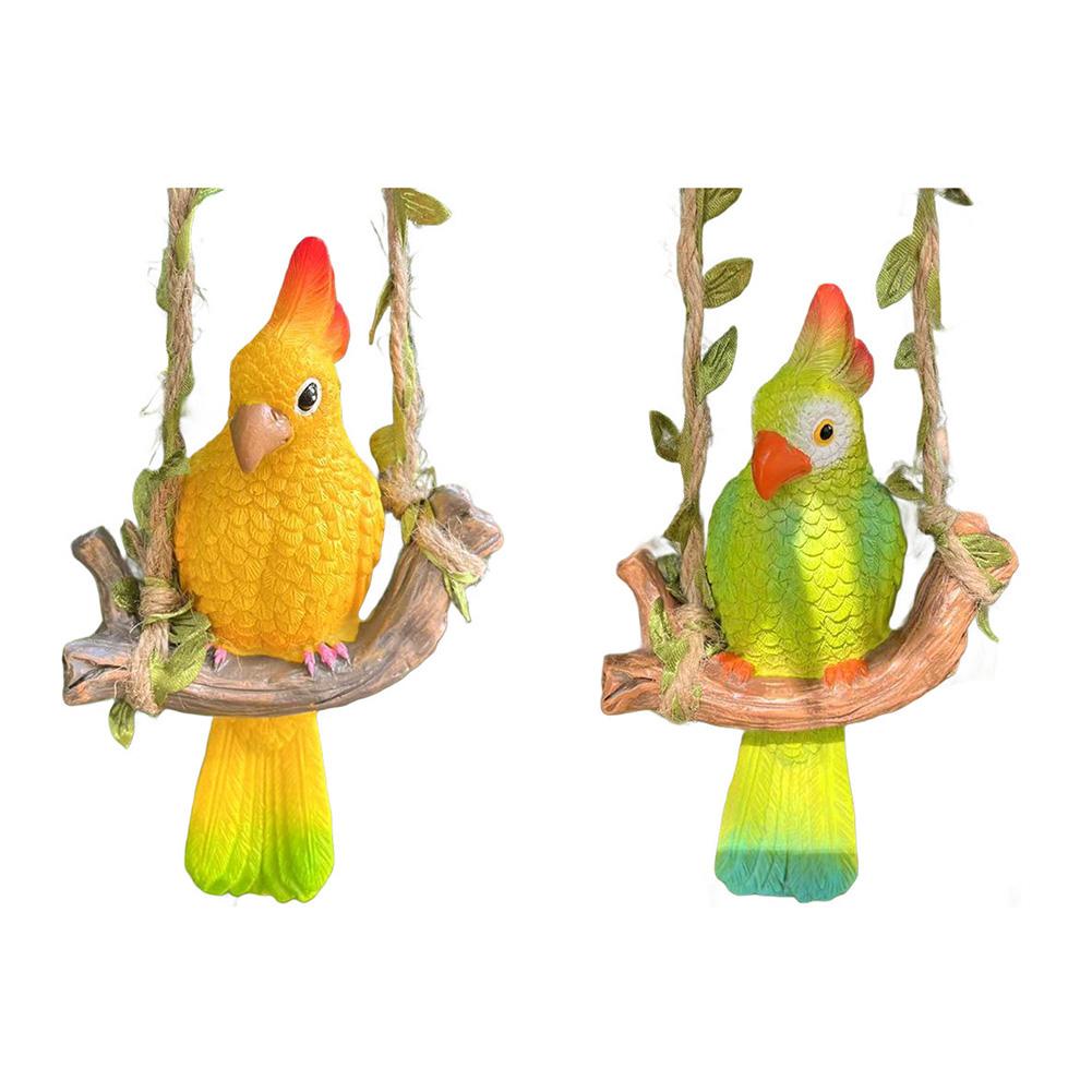 Garden Decoration Resin Parrot Figurine Outdoor Bird Ornament 0.24 Pounds Versatile Hanging Decor Waterproof Material For Garden