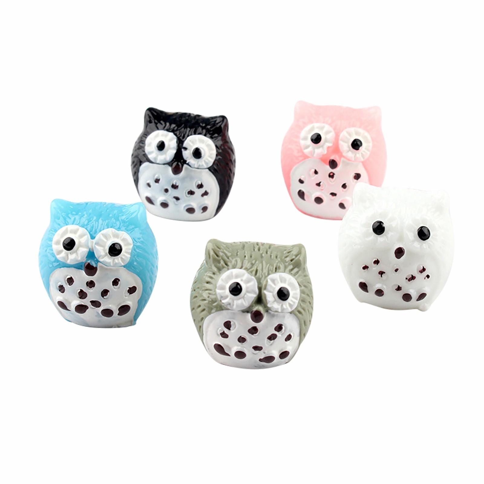 

(Никита) 5 шт. садовые фигурки совы, дом, мини-микро-растительные горшки, украшение для торта One Size