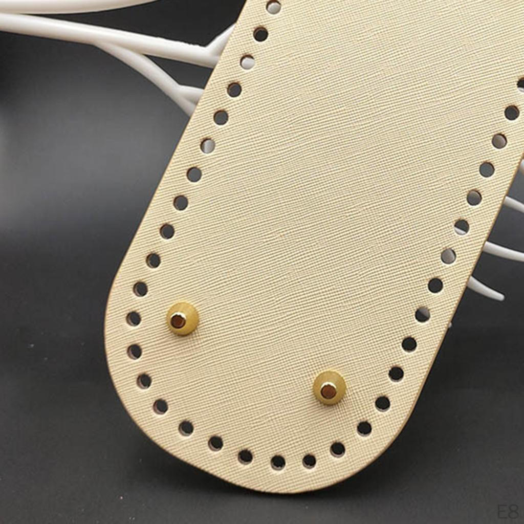 PU Leather Knitting Crochet Bag Nail Bottom Shaper Pads Weaving Bags Insert Cushion Base with 52