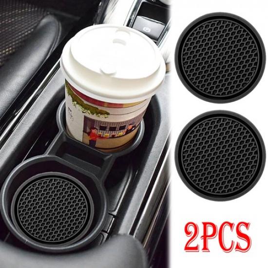 2x Universal Car Cup Holder Black Anti-Slip ert Coaster Pad Car Accessories