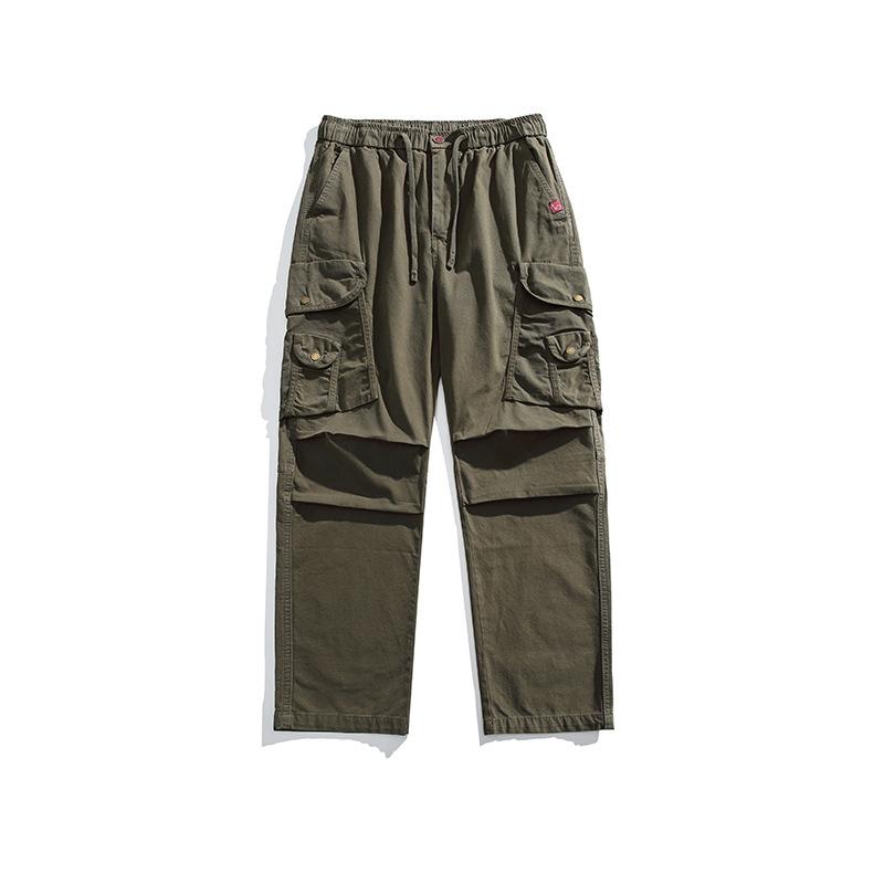 Men's retro street fashion sense versatile multi-pocket overalls for 11111