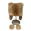 Rabbit Fur Whole Leather Hat Cat Ear Hat Autumn and Winter Ladies Sweet Cute Ball Fur Ear Hat Thickened Warm