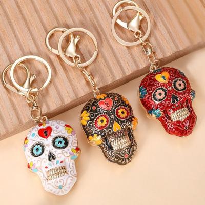 Goth Stijl Schedel Sleutelhangers met Gesp Schedel Sleutelhanger Hanger Skelet Sleutelhanger Halloween Cadeaus