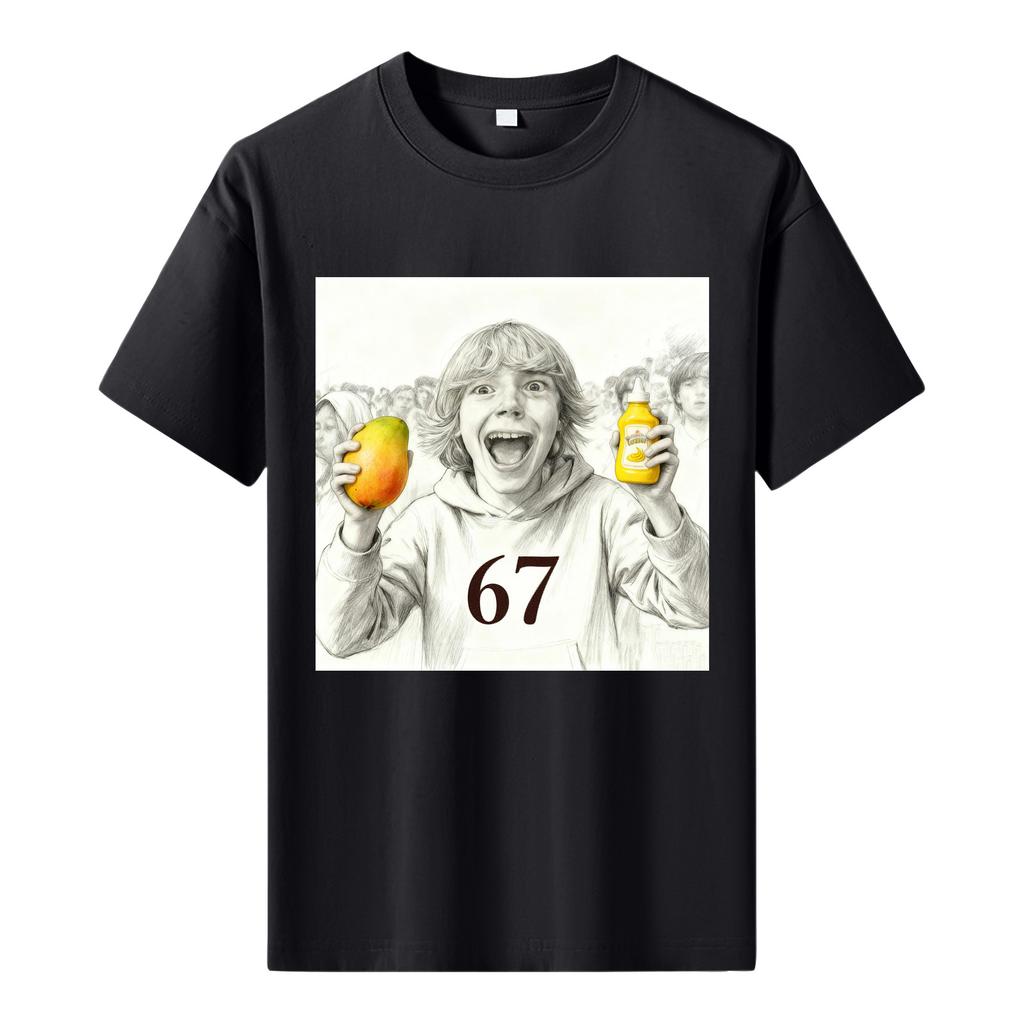 Men's Printed Short Sleeve T-Shirt Men's Loose Casual Short Sleeve Top