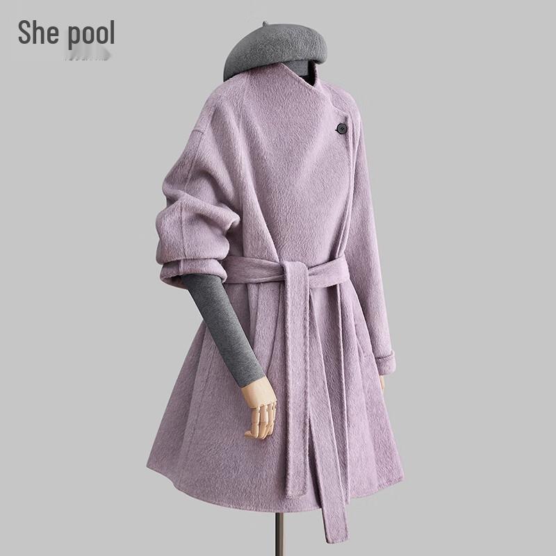 

Shechi Women s Merino Wool Double-Sided Mid-Length Coat L