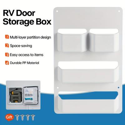 Motorhome Caravan Toilet Compartment Door Storage Pocket Shelf Box Van Camper Organizer Large Capacity Car Accessories