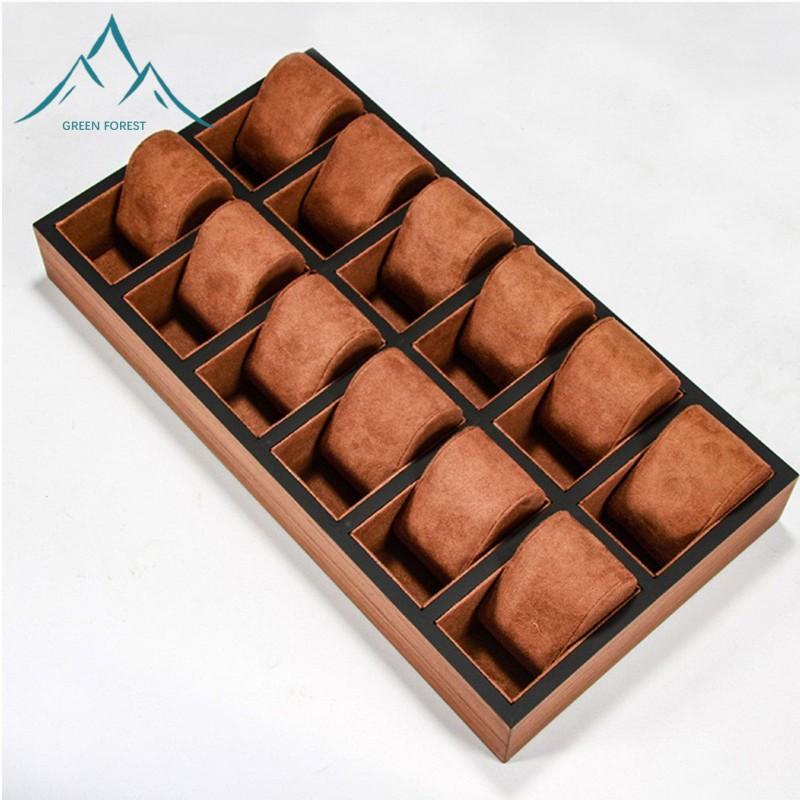 Wooden Watch Display Tray Organizer Case 6 12 18 Or 30 Timepieces Vintage Style Storage Rack