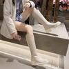Elegant Heeled Leather Round Toe Knee High Shaft Shoes Woman Autumn Winter Platform Long Boots for Women Y2k Goth New Rock Boot