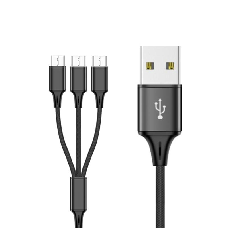 

2m/6.5ft Durable Nylon USB to Micro USB Charging Cable Wire Power Supply Splitter Adapter Cord Support Quick Charge