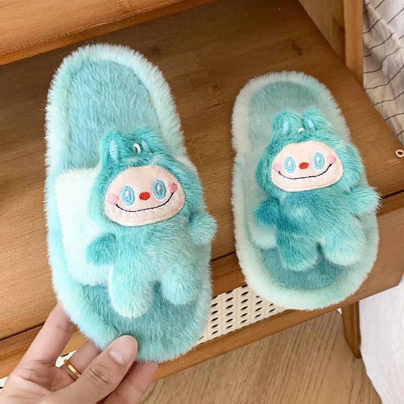 Warm Slippers Cute Little Animals Children's Casual Slippers 2025 Winter New Style Fashionable Cartoon Cotton Slippers for Girls