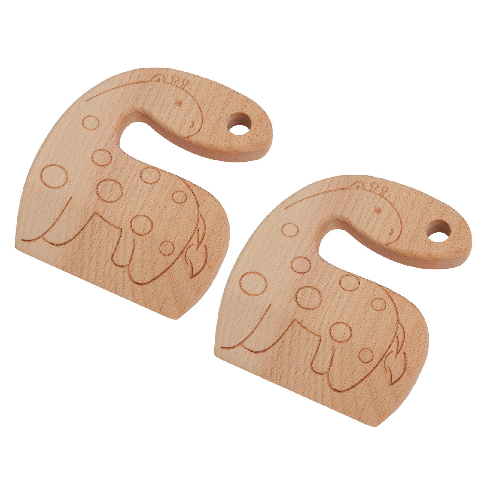 

Wooden Kids Knife Safe Ergonomic Design Kitchen Tool Toy Toddler Wood Cutter for 2 to 8 Years Old 2pcs