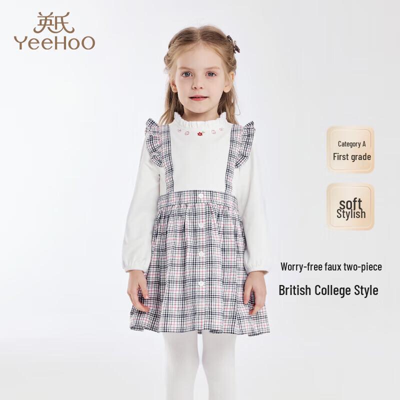 

YEEHOO Girls Faux Two-Piece Long Sleeve Dress 80CM