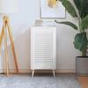 VidaXL Louvered Door Solid Pine Wood White 69x39.4 Cm