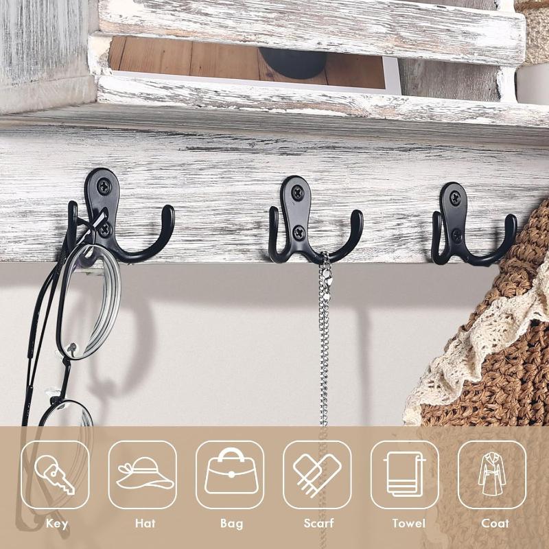 10/5Pcs Coat Hooks Wall-Mounted 2 Hole Towel Hanger For Coats Hat Clothing Home Storage Hook Wall Hook Towel Hanger For Hardware