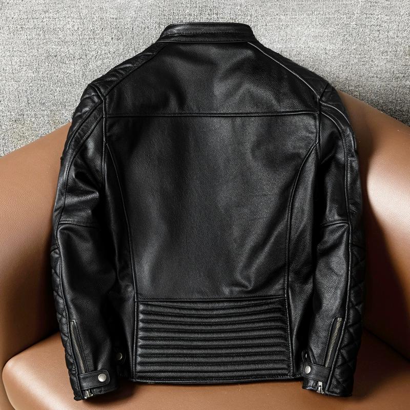 Harley Davidson Motorcycle Leather Jacket for Men Real Cowhide Biker Coat Winter Riding Outfit Clearance