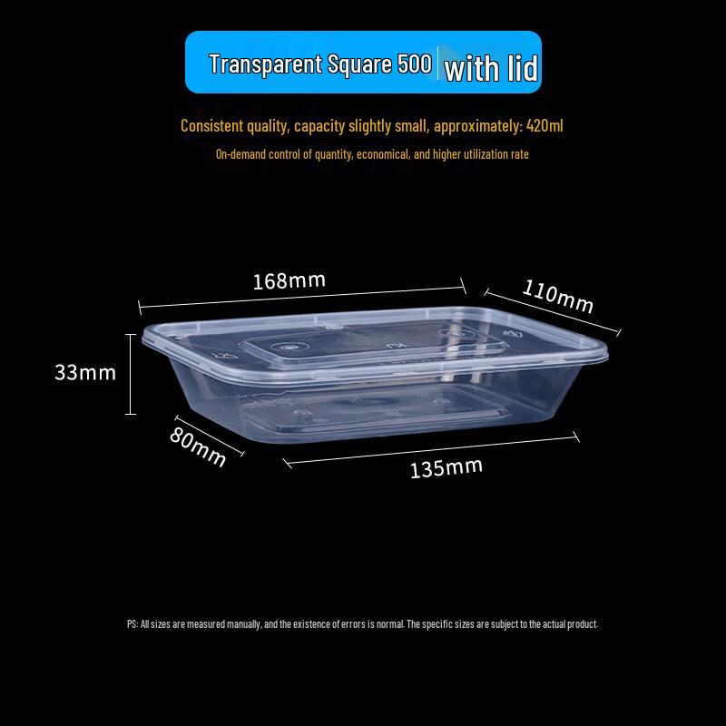 Rectangular Disposable Plastic Food Container