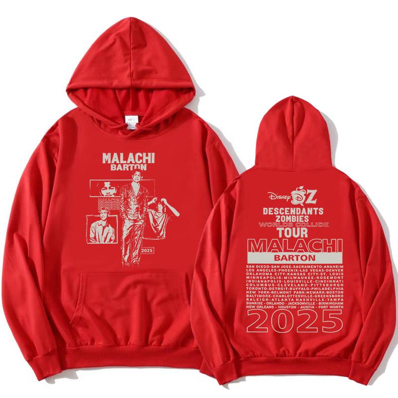 Actor Malachi Barton Hoodies Zombies Worlds Collide Tour 2025 Sweatshirts Fashion Unisex Streetwear Long Sleeve Women Pullovers