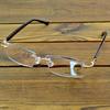 Clara Vida Rimless Diamond Decoration Men Handsome High Standard Progressive Reading Glasses +1 To +4