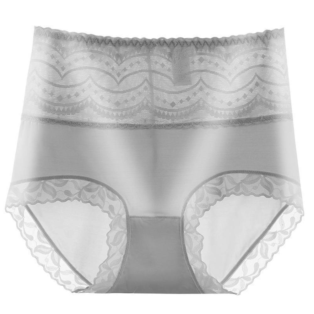 High Waist Lace Seamless Briefs Thin Slimming Underpants Breathable Tummy Control Underwear Lady