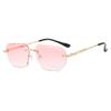 Frameless Square Small Women's Metal Sunglasses - European & American Trendy Street Style