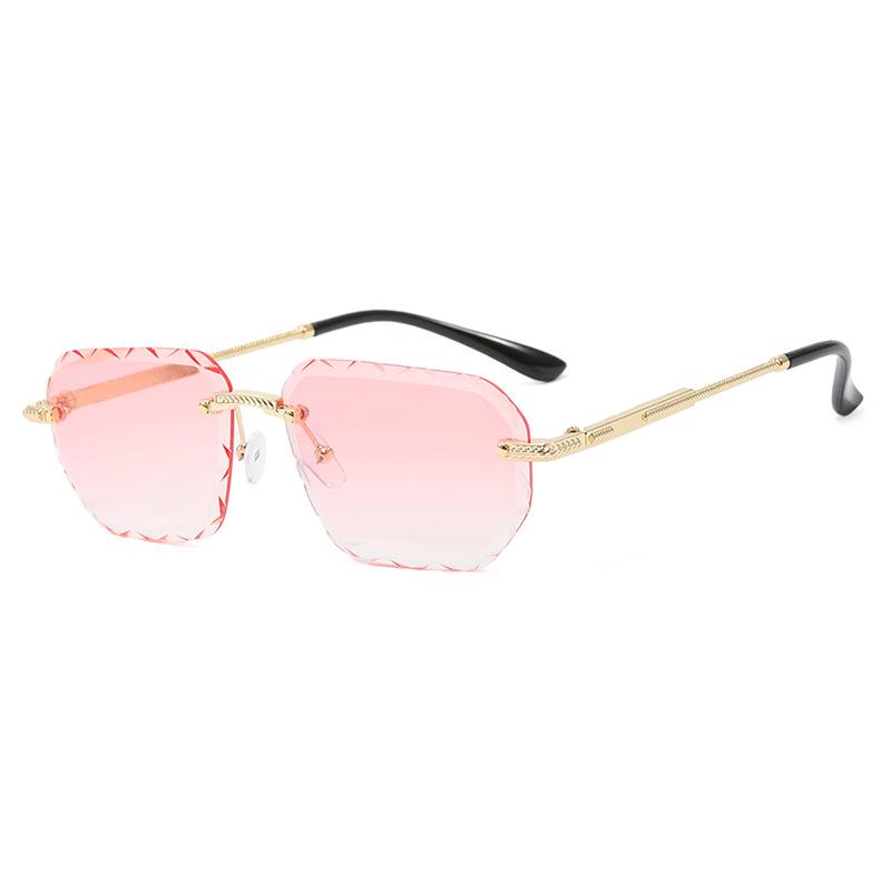 Frameless Square Small Women's Metal Sunglasses - European & American Trendy Street Style