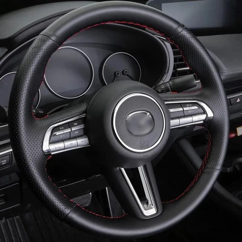 For Mazda 3 Axela BP CX-30 DM cx-50 -  Steering Wheel Trim Circle Sequ Ring Cover Button Decoration Sticker