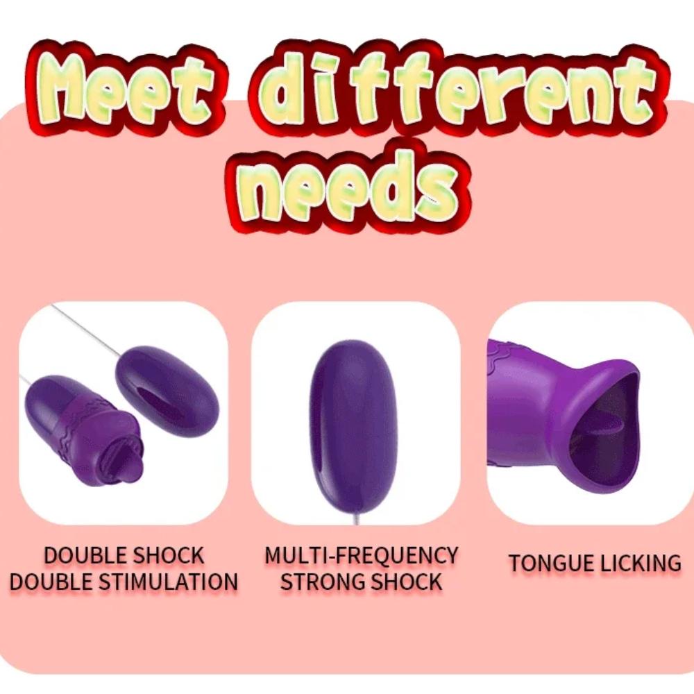 Vagina Massage G Spot Clitoris Stimulator Tongue Oral Licking Vibrator Powerful Sex Toys for Women Double USB Vibrating Egg