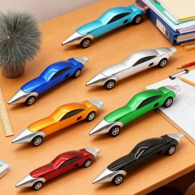 Car Toy Pens with Real Rolling Wheels Fun Retractable Ballpoint Pens for Kids Party Favors School Supplies Novelty Gift