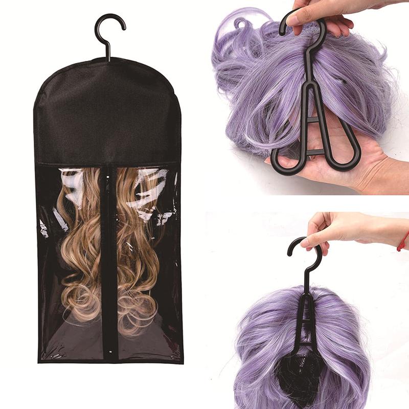Oppbevaringspose for lange løshår Ikke-vevd Støvtett Parykkbæreposer Med Krok For Hjemmeorganisator Parykkpakkepose