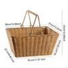 Imitation Rattan Kitchen Tote Basket Multifunctional with Foldable Handle for Dining Table