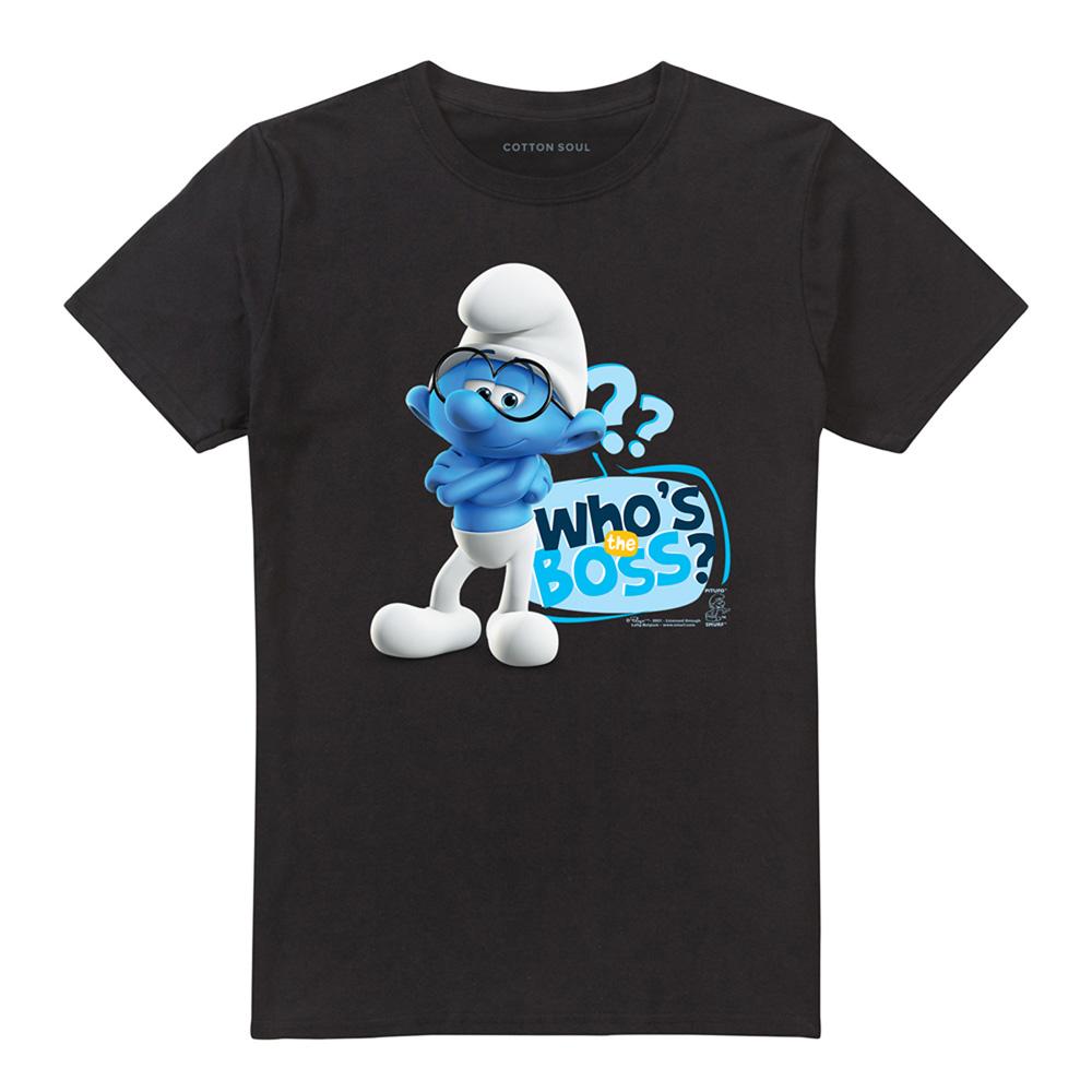 The Smurfs Unisex Adult WhoÂ´s The Boss? Brainy Smurf T-Shirt