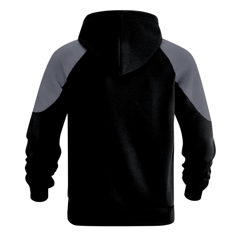 Herren Kapuzenpullover, Kontrastfarbiger Sweatshirt, Sportlicher Halb-Reißverschluss Freizeitjacke