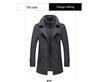 Men's Double Collar Woolen Coat: Autumn/Winter Business Style for Middle-Aged Men