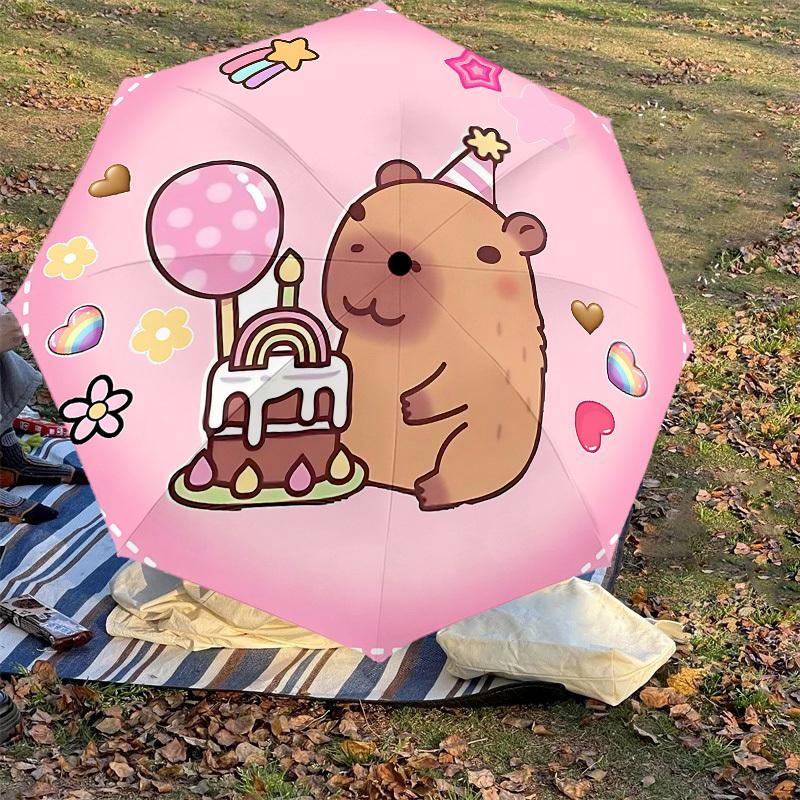 1PC Bear Birthday Umbrella-8-Rib Reinforced, Automatic Open, Lightweight & Durable, Cute Fashion Accessory for Outdoor, Beach or Casual Use, Beach Umb