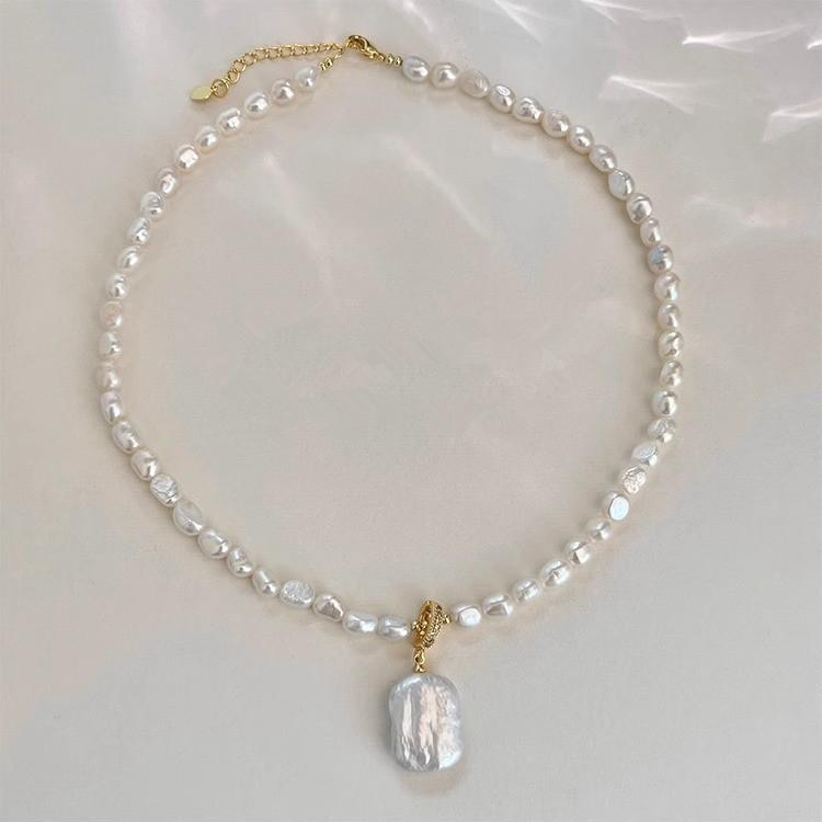 

100% Natural Irregular Freshwater Pearl 14K Gold Filled Female Pendant Necklace Promotion No Fade Gifts 45cm